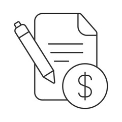 Financial statement vector icon. Line sign for mobile concept and web design. Symbol, logo illustration. Vector graphics