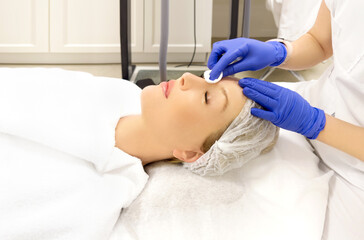 Middle aged woman portrait, cosmetology concept,cosmetic procedures at the dermatologist