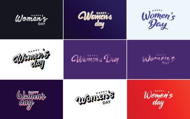 Fototapeta na wymiar Set of Happy International Woman's Day signs. emblems. and design elements vector collection of signs. labels. and badges