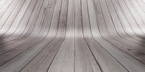 background curved wooden floor scene old wood texture old texture 3d illustration