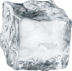 Realistic ice cube in gray color