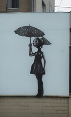 person under umbrella made using Generative AI Technology.