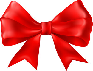 Beautiful big bow made of red ribbon