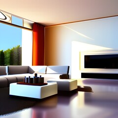 Modern luxurious house interior - generative ai