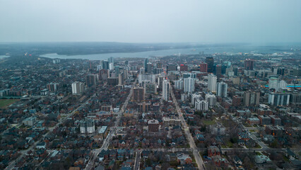 Aerial view of Downtown Hamilton Ontario - obrazy, fototapety, plakaty
