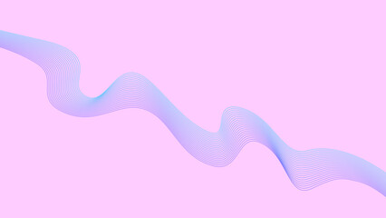 Pink Pastel Background blue wave lines Flowing waves design Abstract digital equalizer sound wave. Flow. Line Vector illustration for tech futuristic innovation concept pink background Graphic design
