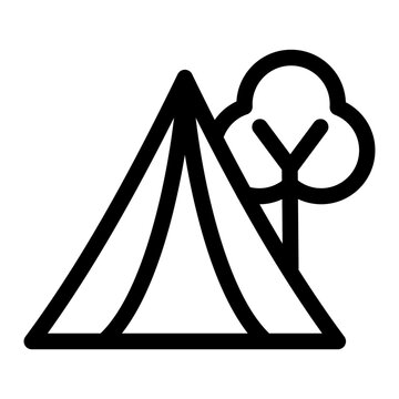 recommend clip art: camp tent linear vector icon, vector illustration