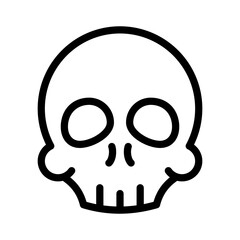 human skull linear vector icon, vector illustration