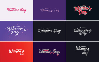 Fototapeta na wymiar International Women's Day vector hand-written typography background