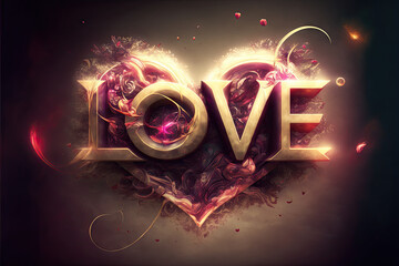 valentine's day love graphic text colourful