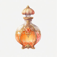 orange perfume bottle, Generative AI