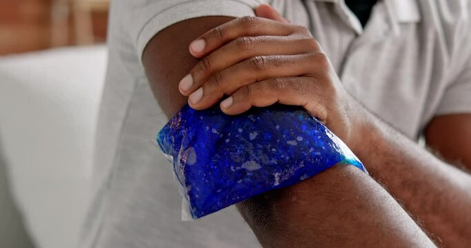 Man Using Ice Gel Pack