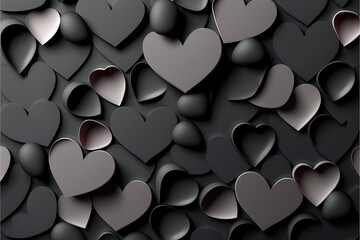 black Hearts on dark background illustration