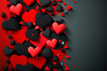 Hearts on dark background illustration