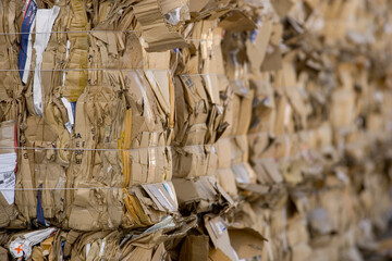 Recycling material in a clothing distribution center in Reno, Nevada.