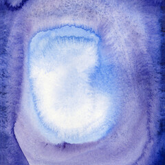 Bright painted blue and violet watercolor texture. Hand drawn background