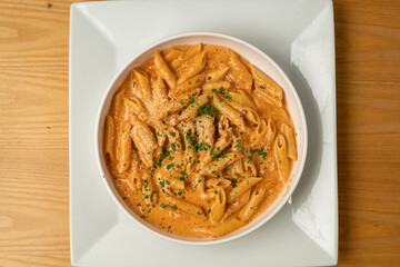 Penne pasta with vodka sauce