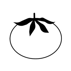 Tomato simple line icon. PNG illustration isolated on transparent background.