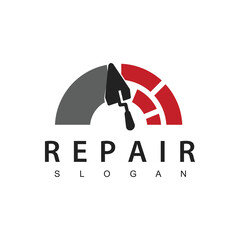 Home Repair and Service Logo Template, Brick Design Illustration