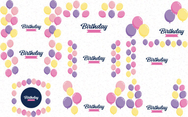 Fototapeta na wymiar Happy Birthday announcement poster. flyer. and greeting card in a flat style vector illustration