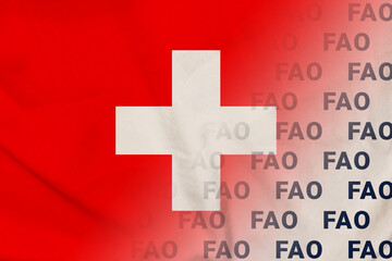 Obraz premium Switzerland flag FAO symbol organization