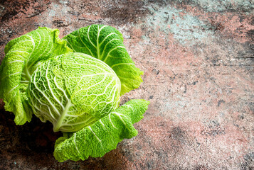 Fototapeta premium Fresh green cabbage.