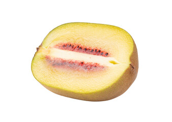 slice red kiwi fruit on transparent png