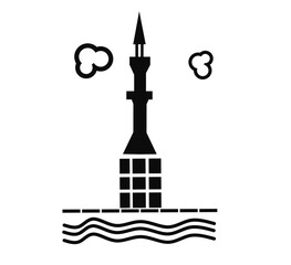 Jeddah line icon design, on white background