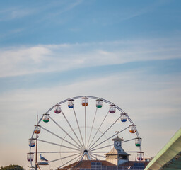 Bournemouth's Big Wheel on a sky blue background in Bournemouth Dorset England 