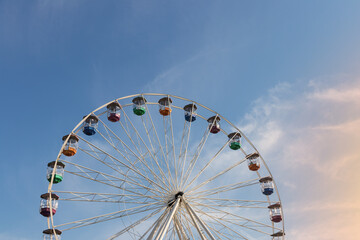 Bournemouth's Big Wheel on a sky blue background in Bournemouth Dorset England 