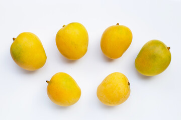Tropical fruit, Mango on white background.
