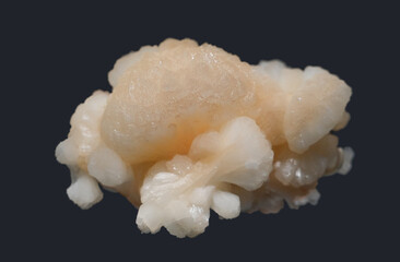 white stilbite with calcite rock specimen