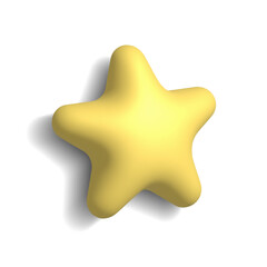 A star 3d icon. Colored vector illustration. Isolated on white background.