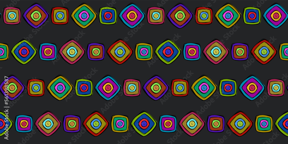 Fototapete colored square shapes drawn by hand. a pattern of identical square drawn shapes.