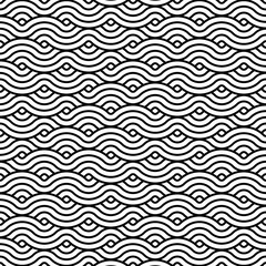 Seamless pattern background with black and white geometric stripe line