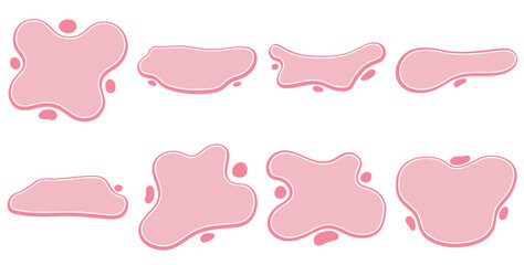 Abstract banner hand drawn, Liquid banner, Pink banner, Frame for message, Banner simple shape.