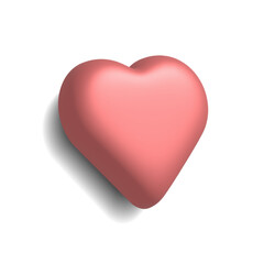 A heart 3d icon. Colored vector illustration. Isolated on white background.