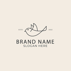 bird line art logo vector design illustration.