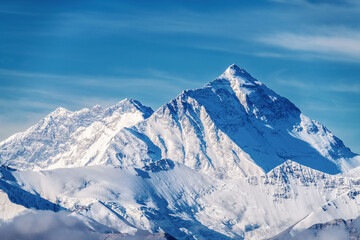 Naklejka premium Mount Zhumulangma landscape in Shigatse city Tibet Autonomous Region, China.