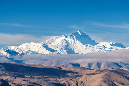 Mount Zhumulangma landscape in Shigatse city Tibet Autonomous Region, China.
