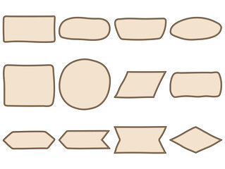 Label geometric shape, Labels hand drawn, Frame for message, Label simple shape.