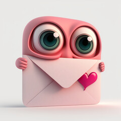Generative AI little monster delivering valentine's letter