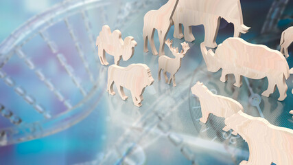 The animal wood plate on dan background 3d rendering