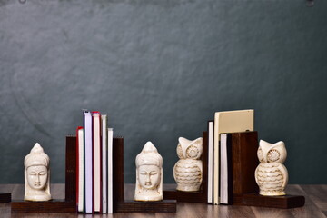 bookends on table still life