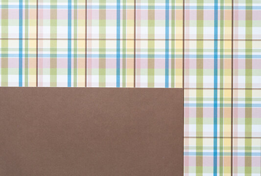 scrapbook paper with plaid design and brown card