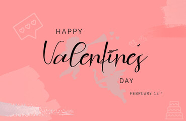 Happy Valentines Day greeting card. Calligraphic design for print cards,