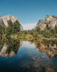 Naklejka na ściany i meble Reflection lake at Yosemite