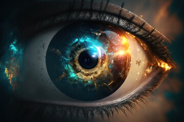 Futuristic Cybernetic Eye, Eye on the Future, Abstract Art, Concept Art, Digital Illustration