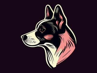 Portrait of a dog in vector editable