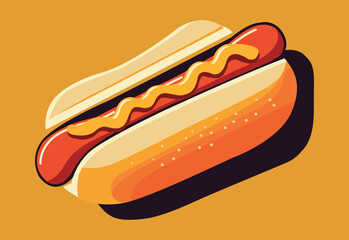 Rich hot dog pop art style, made in vector, editable